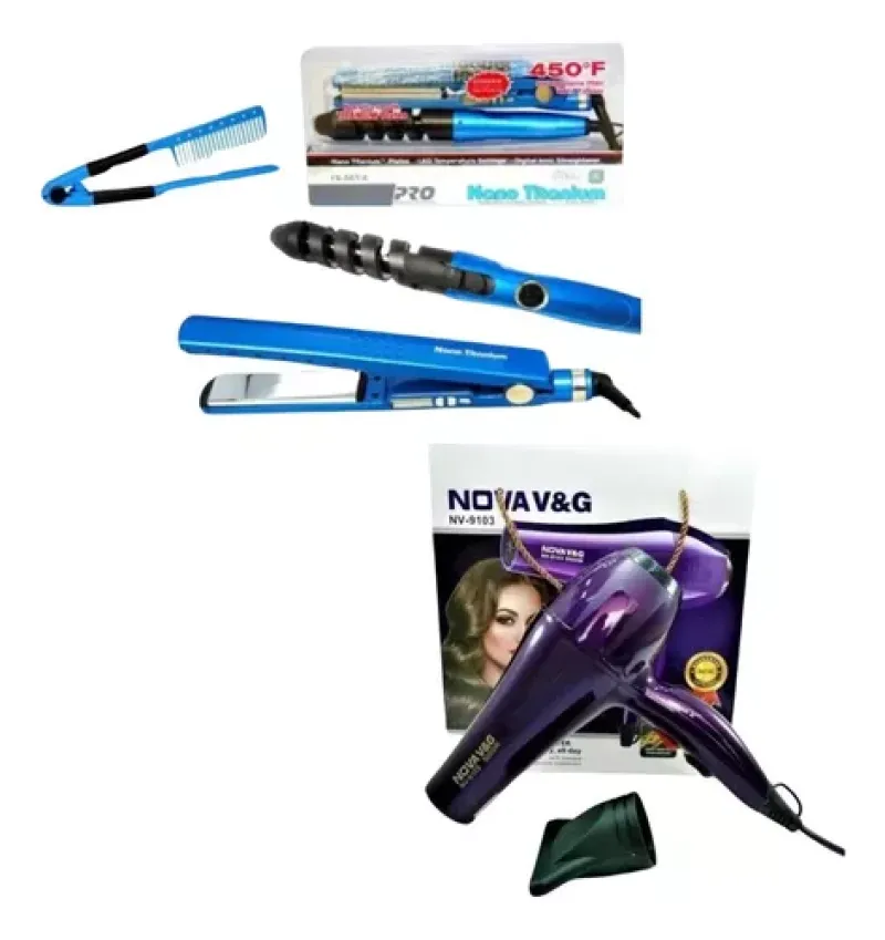 Comprar Combo Plancha Peine Rizadorsecador Nova en Electroshopy